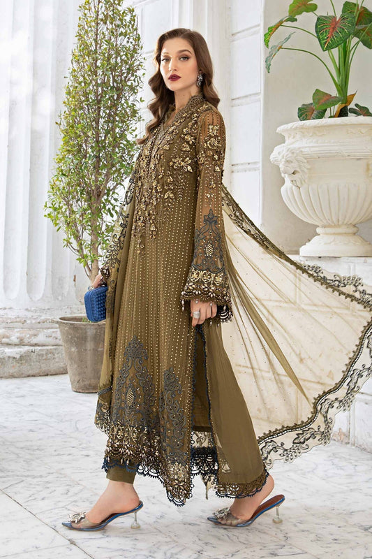 Unstitched Embroidered Chiffon Suit